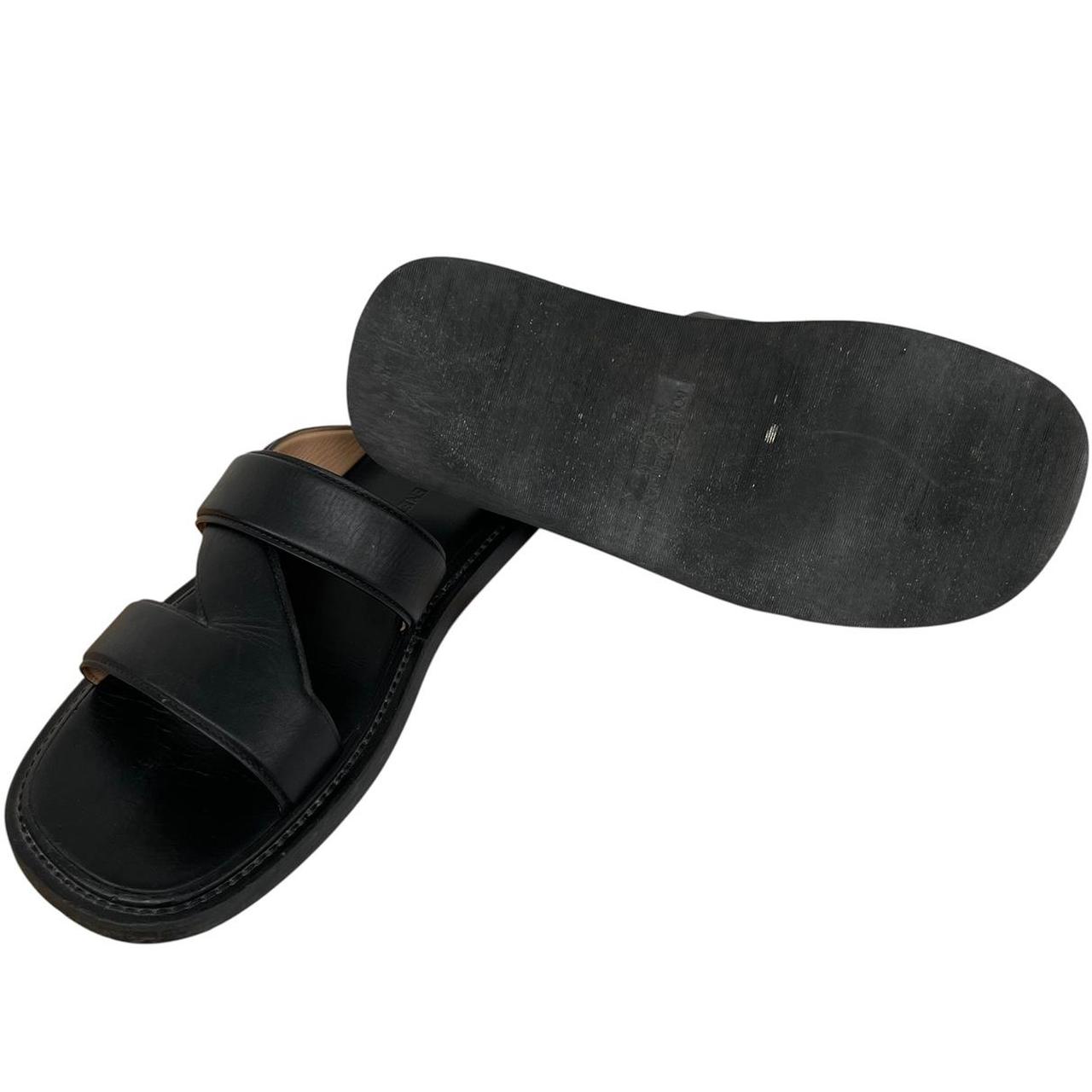 Bottega Veneta Black Calf Leather Band Sandals