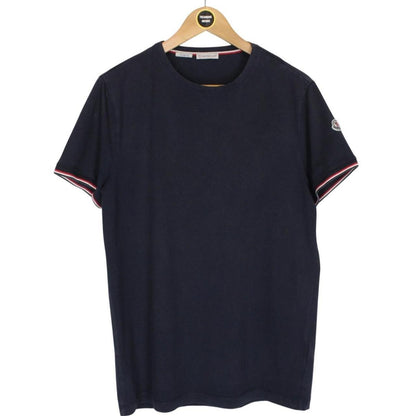 Moncler Maglia Navy Blue Sleeve Logo Short Sleeve T-Shirt