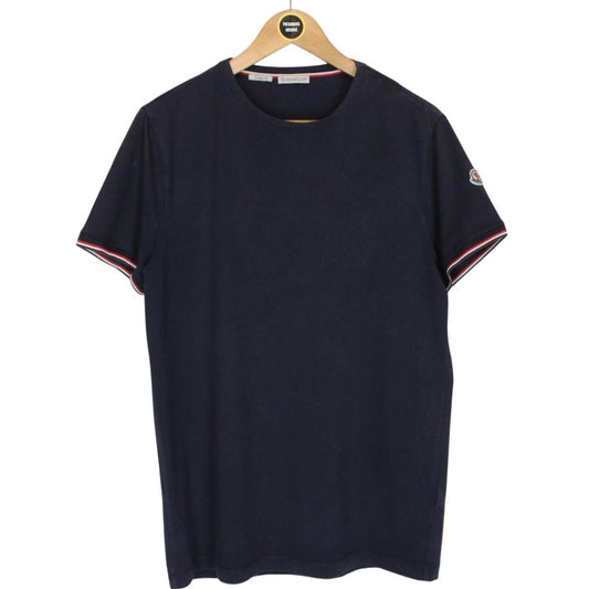 Moncler Maglia Navy Blue Sleeve Logo Short Sleeve T-Shirt
