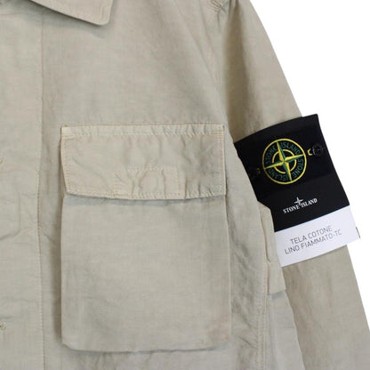 Stone Island SS 2022 Beige Tela Cotone Lino Fiammato-TC Jacket