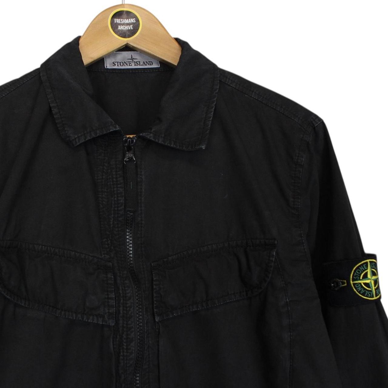 Stone Island AW 2022 Black Full Zip Cotton Overshirt Jacket