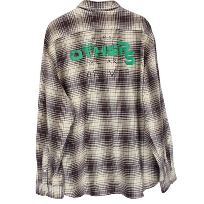 Raf Simons Beige Checked ‘The Others’ Big Fit Flannel Shirt
