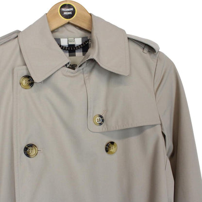 Burberry London Beige Nova Check Double Breasted Belted Trench Coat