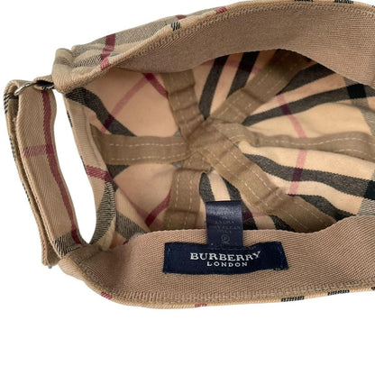 Vintage Burberry London Beige Nova Check Baseball Cap