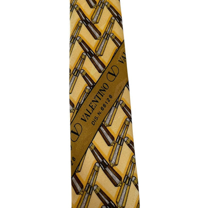 Vintage Valentino Yellow Silk Tie