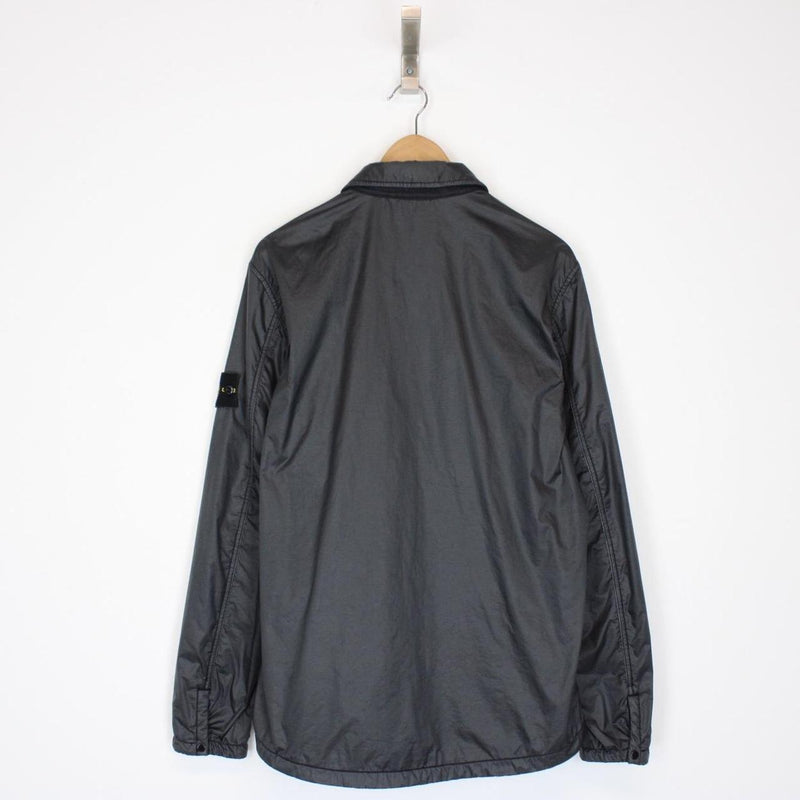 Stone Island AW 2020 Black Full Zip Lamy Flock Overshirt Jacket