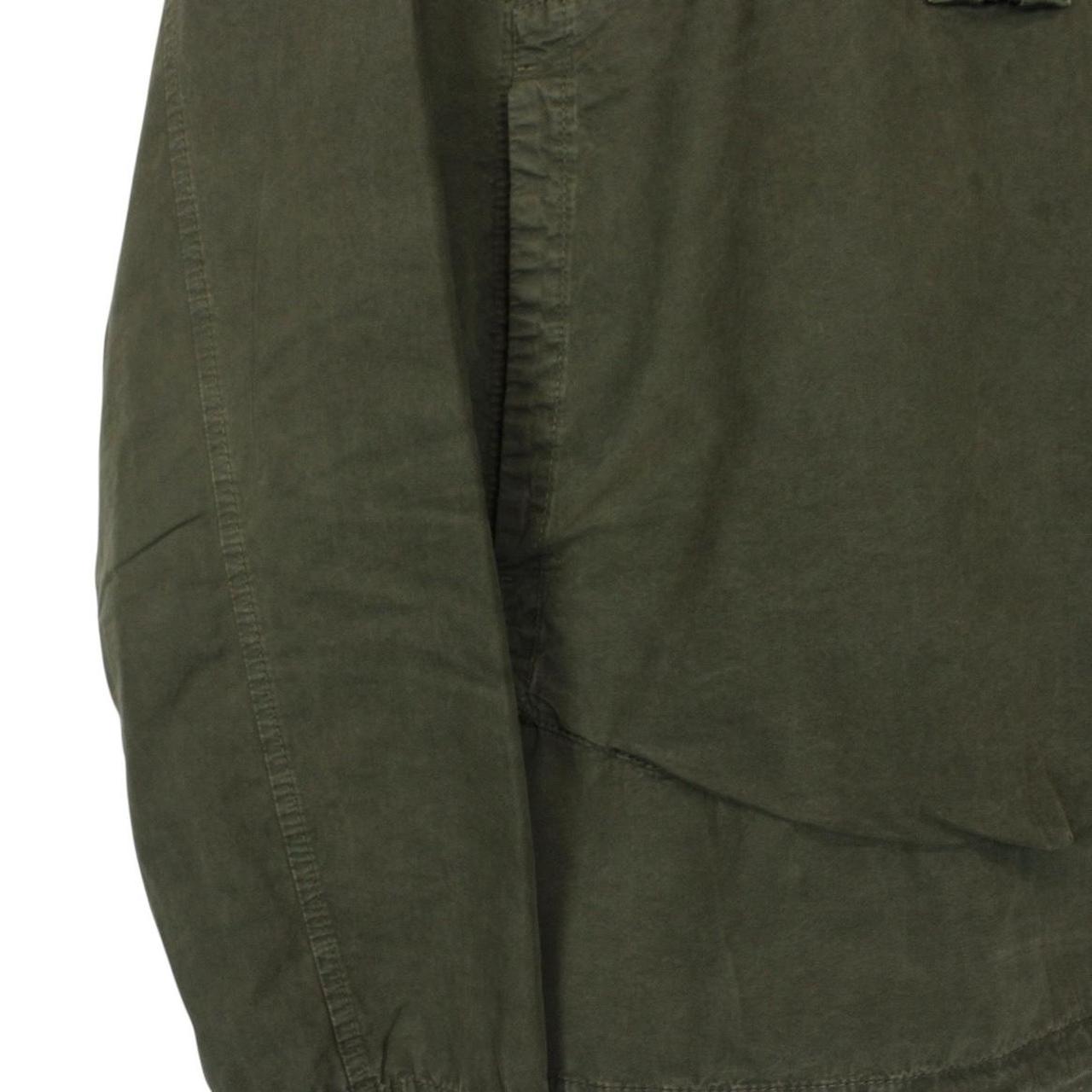 Stone Island AW 2023 Green 1/4 Zip Cotton Hooded Smock Jacket