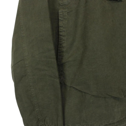 Stone Island AW 2023 Green 1/4 Zip Cotton Hooded Smock Jacket
