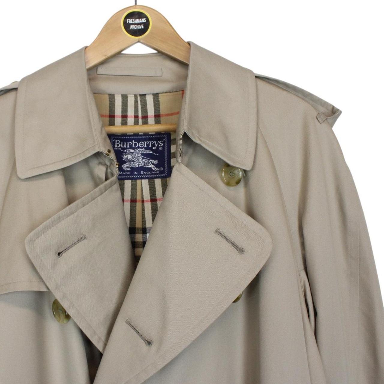 Vintage 90s Burberry Tan Brown Nova Check Double Breasted Belted Trench Coat