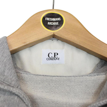 CP Company Grey Full Zip Lens Cotton Hoodie Jumper