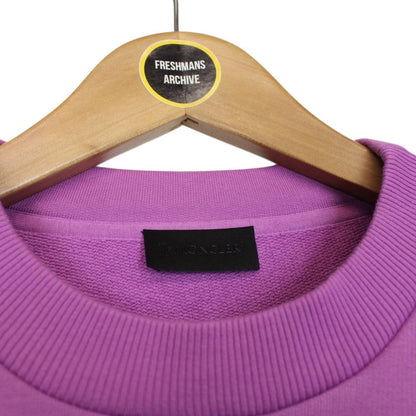Moncler Maglia Purple Logo Print Cotton Sweatshirt Jumper
