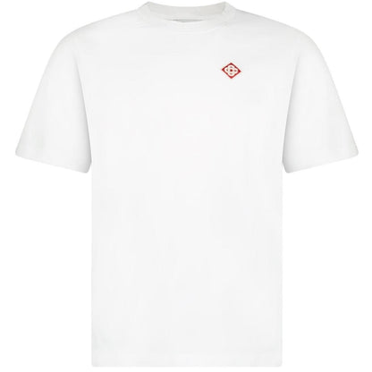 Casablanca white short sleeve t-shirt with classic diamond logo, made of cotton.