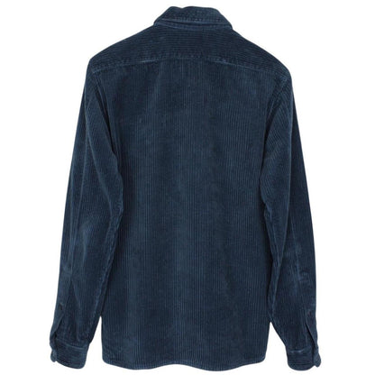 Stone Island AW 2021 Navy Blue Long Sleeve Jumbo Corduroy Shirt