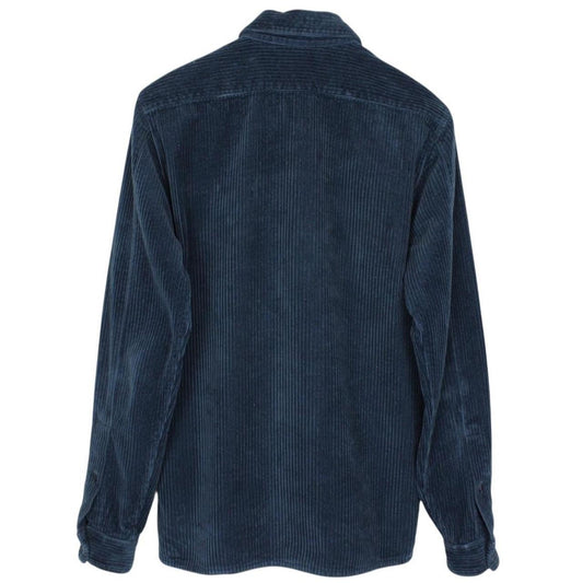 Stone Island AW 2021 Navy Blue Long Sleeve Jumbo Corduroy Shirt