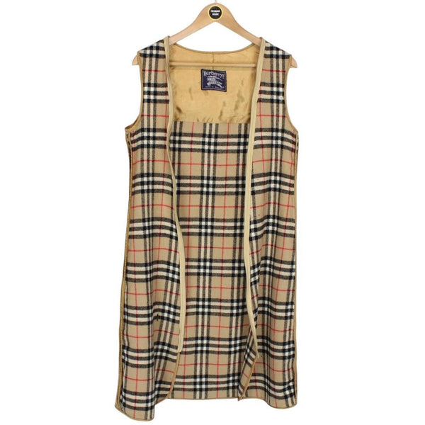 Vintage 90s Burberry Beige Nova Check Trench Coat Removable Lining