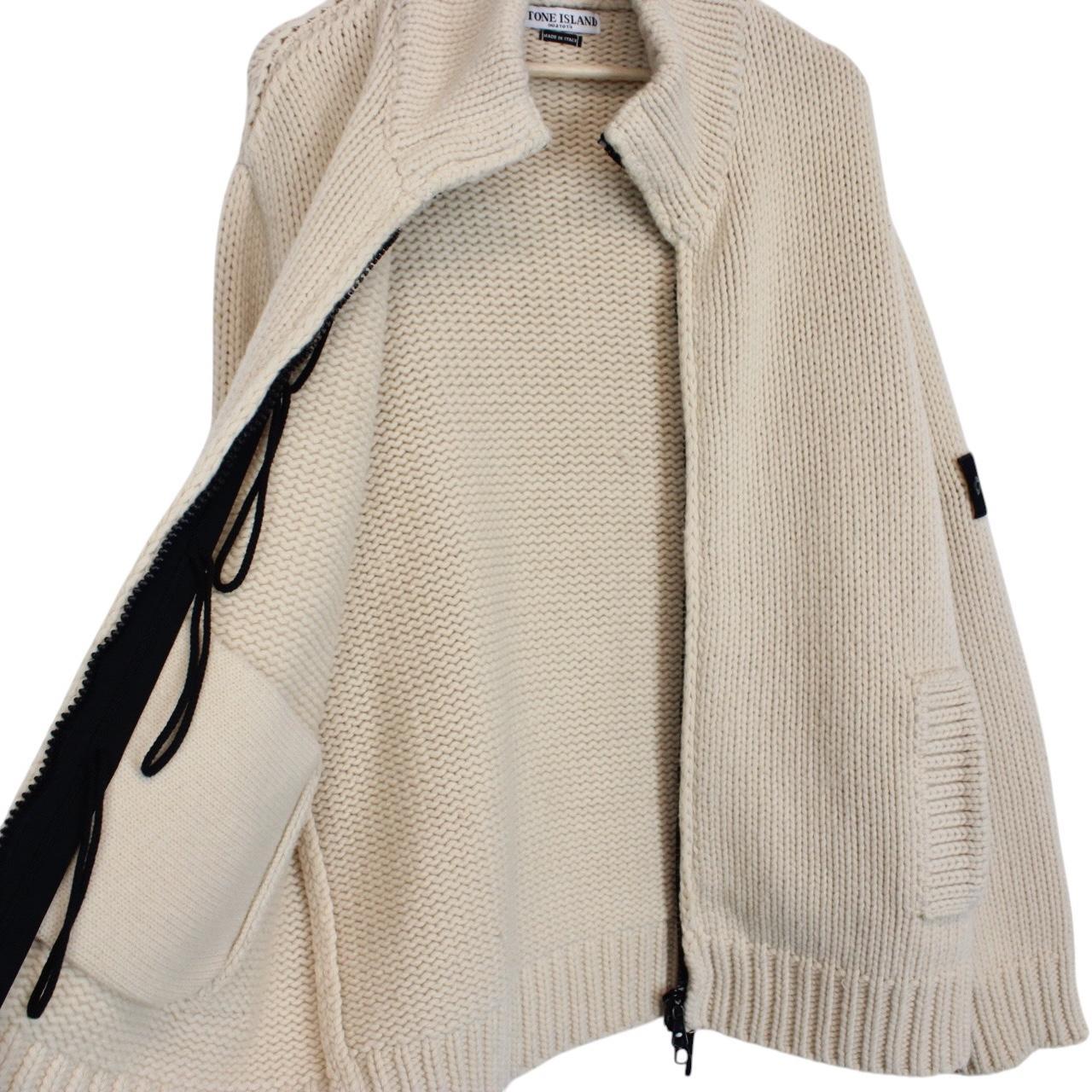 Vintage Stone Island AW 2003 Cream President Wool Knit Jacket