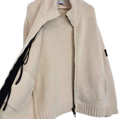 Vintage Stone Island AW 2003 Cream President Wool Knit Jacket
