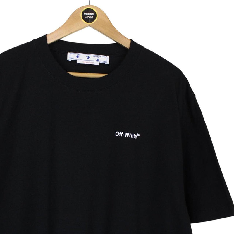 Off White Black and White Chain Arrow Print Short Sleeve T-Shirt