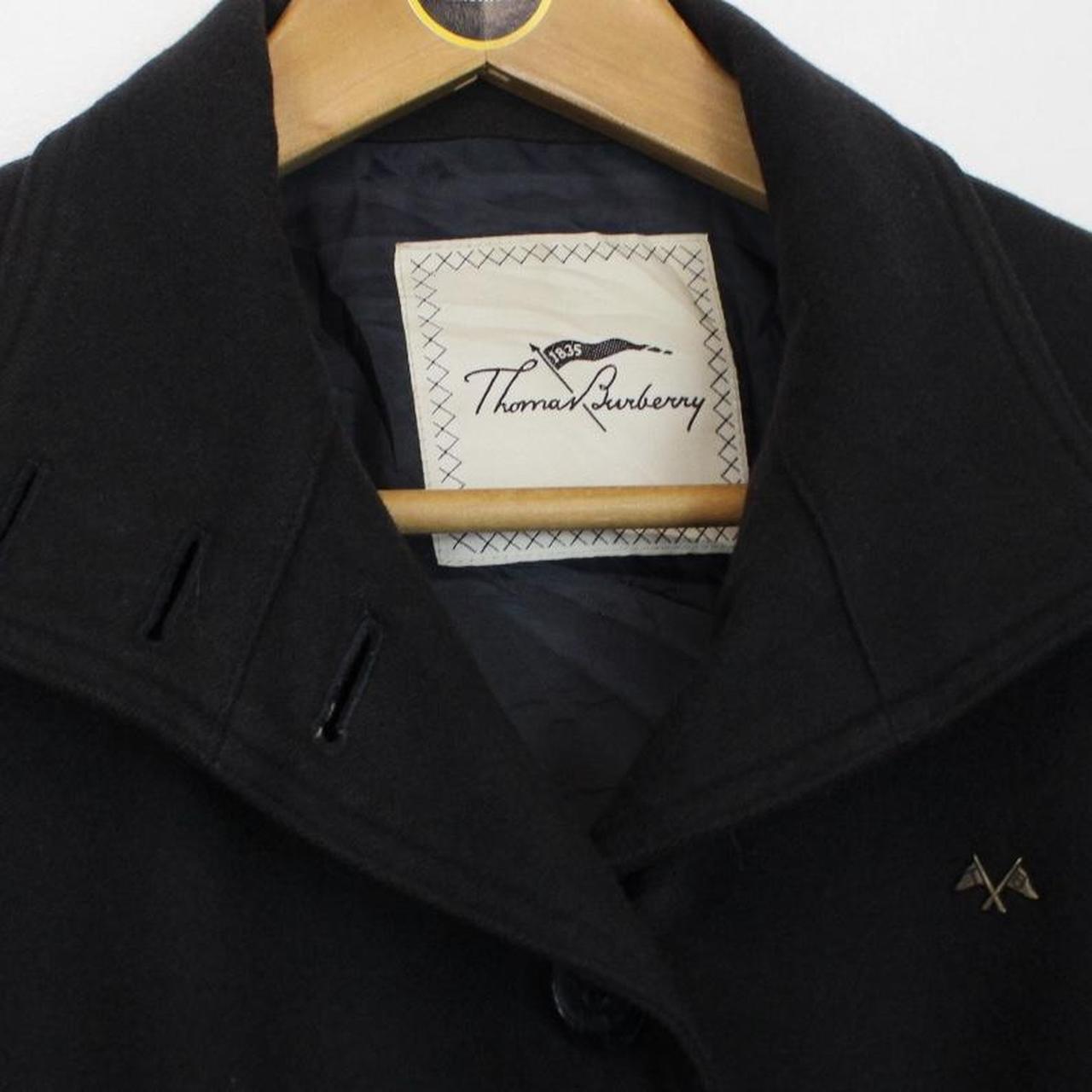 Vintage Thomas Burberry Navy Blue Wool Belted Coat