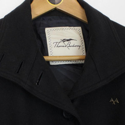 Vintage Thomas Burberry Navy Blue Wool Belted Coat