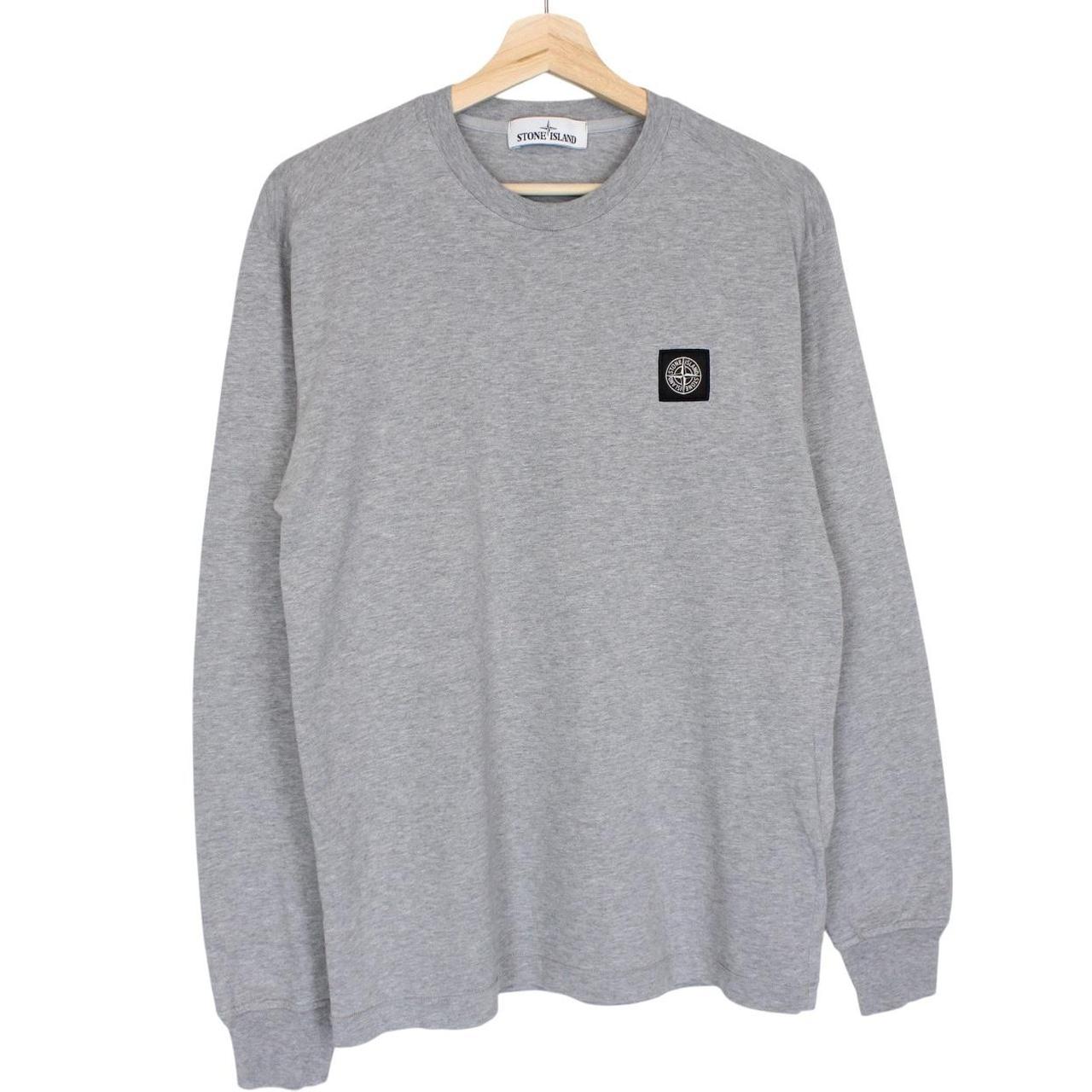 Stone Island SS 2022 Grey Long Sleeve Compass T-Shirt