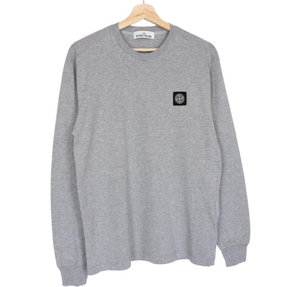 Stone Island SS 2022 Grey Long Sleeve Compass T-Shirt