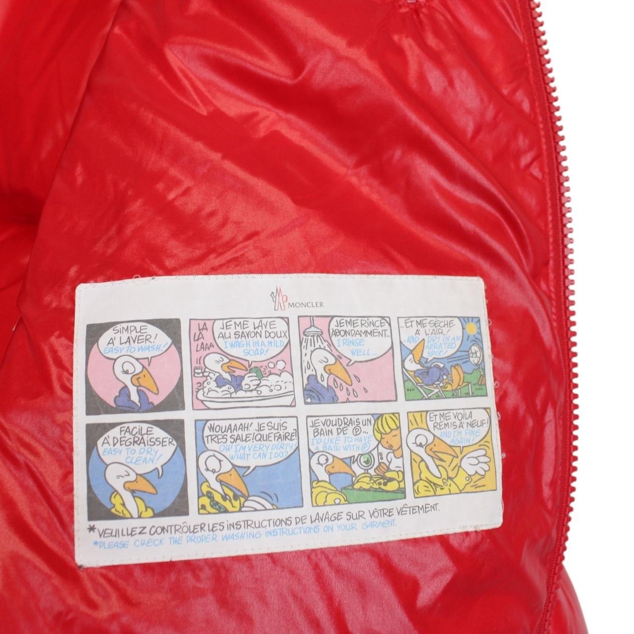 Moncler Ecrins Red Full Zip Hooded Down Jacket