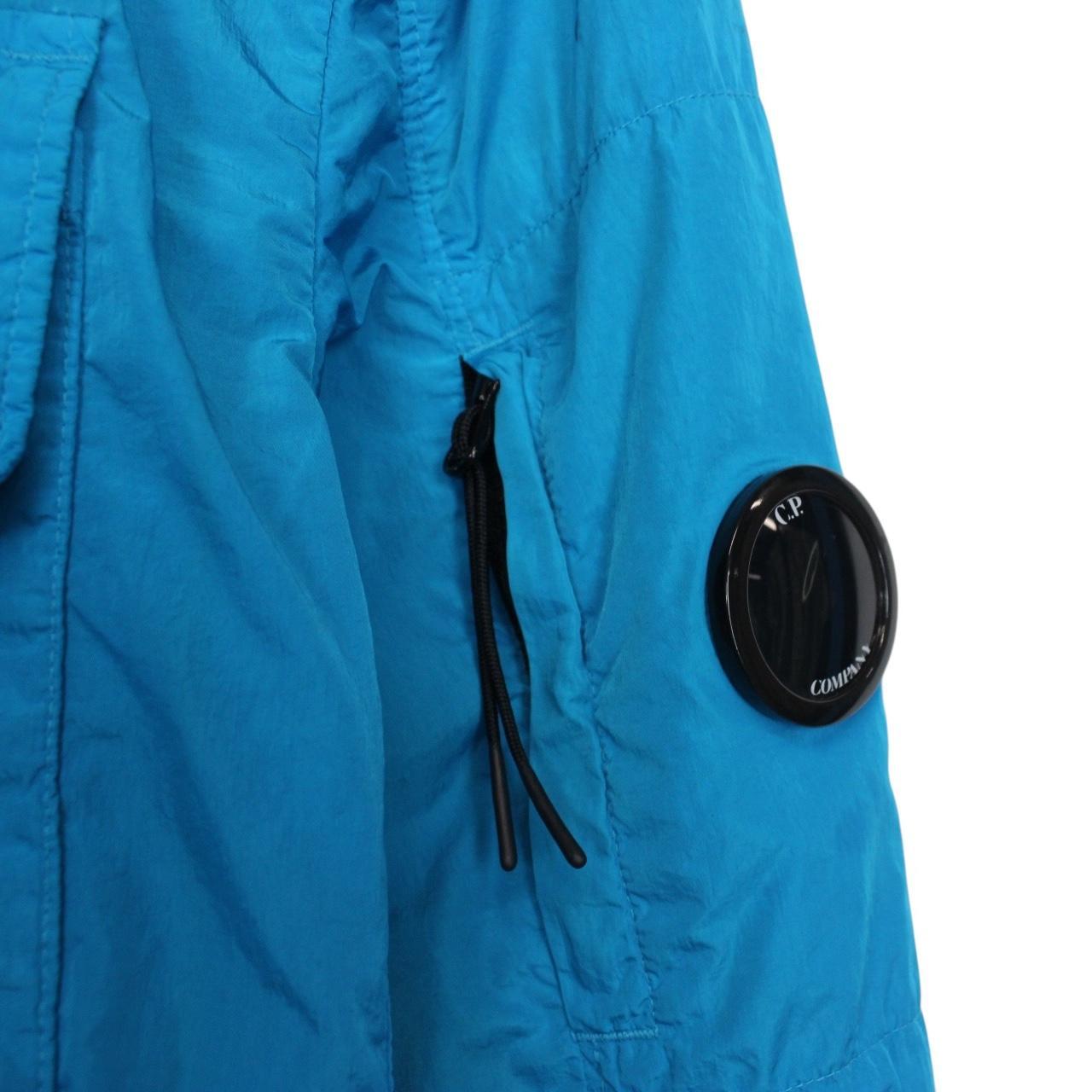 CP Company Blue Full Zip Chrome Nylon Garment Dyed Lens Jacket