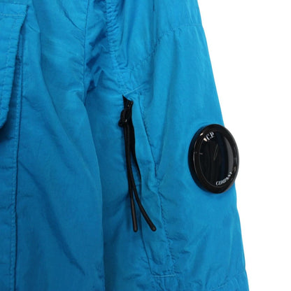 CP Company Blue Full Zip Chrome Nylon Garment Dyed Lens Jacket