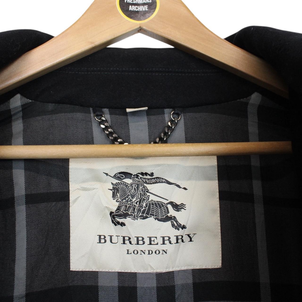 Burberry Black Nova Check Lined Wool Duffle Coat