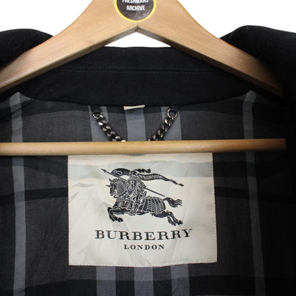 Burberry Black Nova Check Lined Wool Duffle Coat