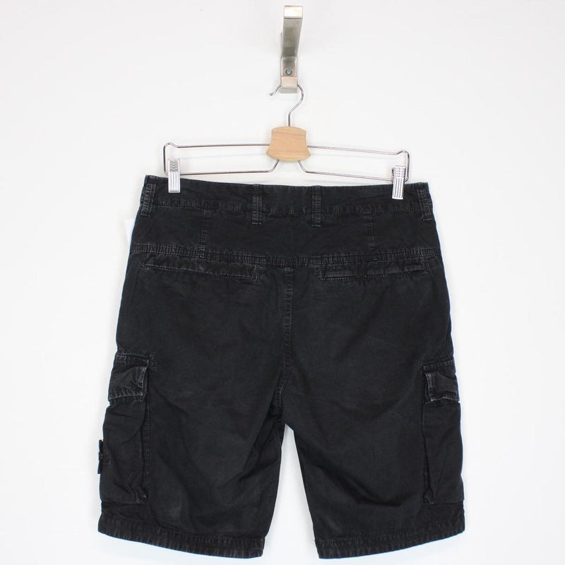Stone Island SS 2021 Black Bermuda Cotton Cargo Shorts