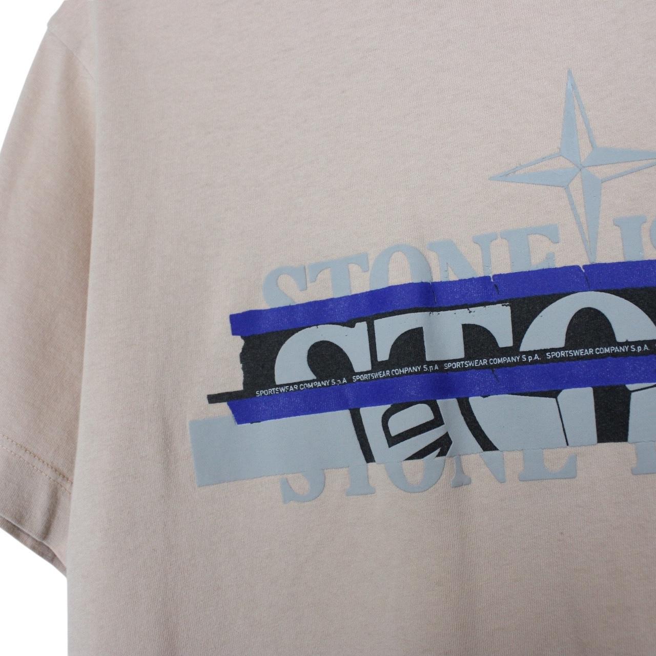 Stone Island AW 2021 Rose Short Sleeve Cotton Split Logo T-Shirt