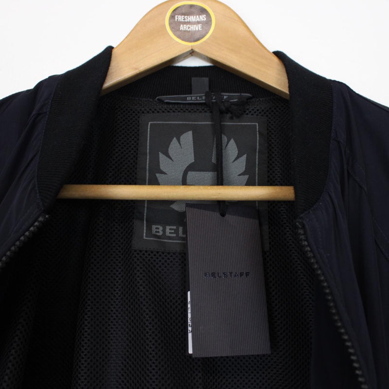 Belstaff Mallison Navy Blue Nylon Bomber Jacket