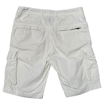 Stone Island SS 2020 White Bermuda Cotton Cargo Shorts