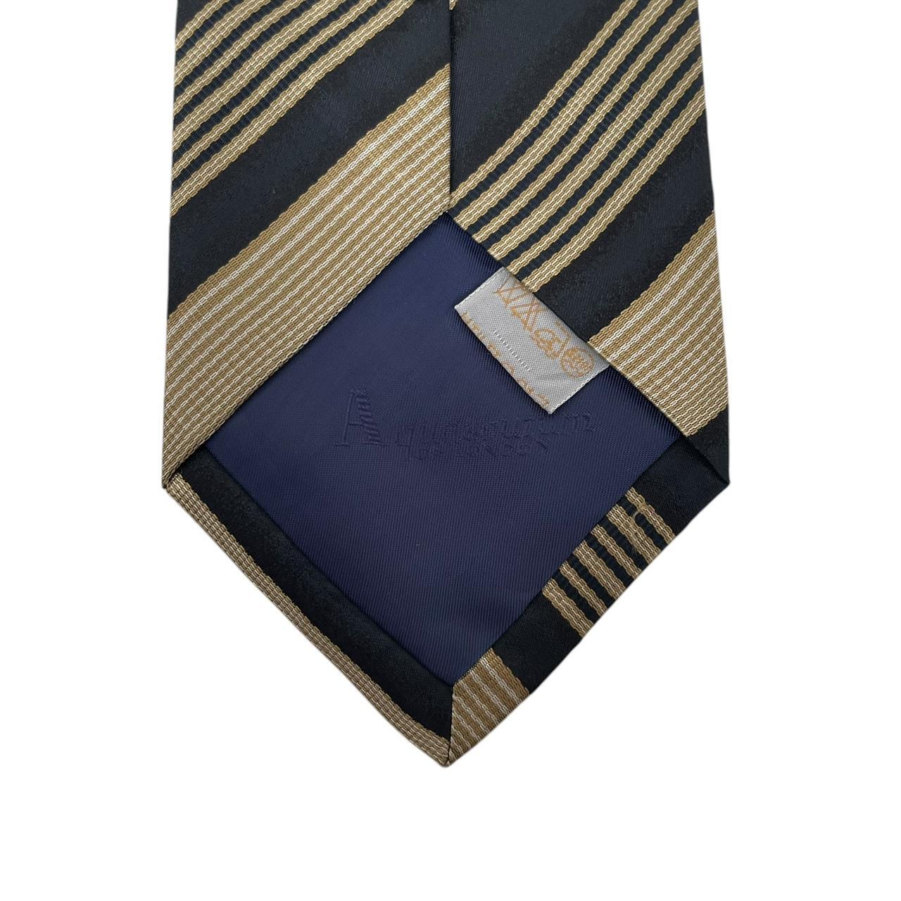 Vintage Aquascutum Black and Gold Silk Tie