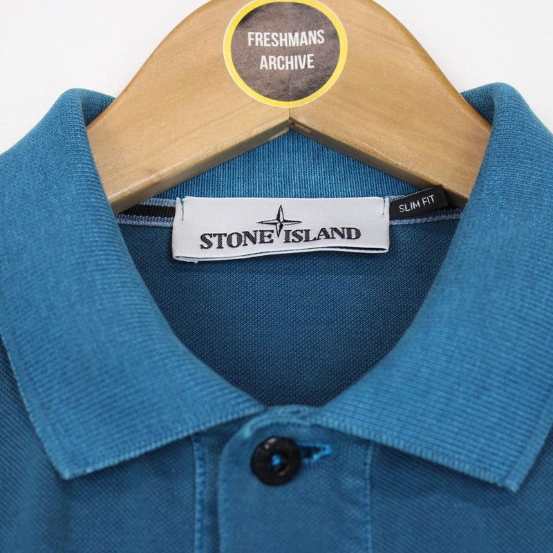 Stone Island SS 2015 Blue Short Sleeve Compass Polo Shirt