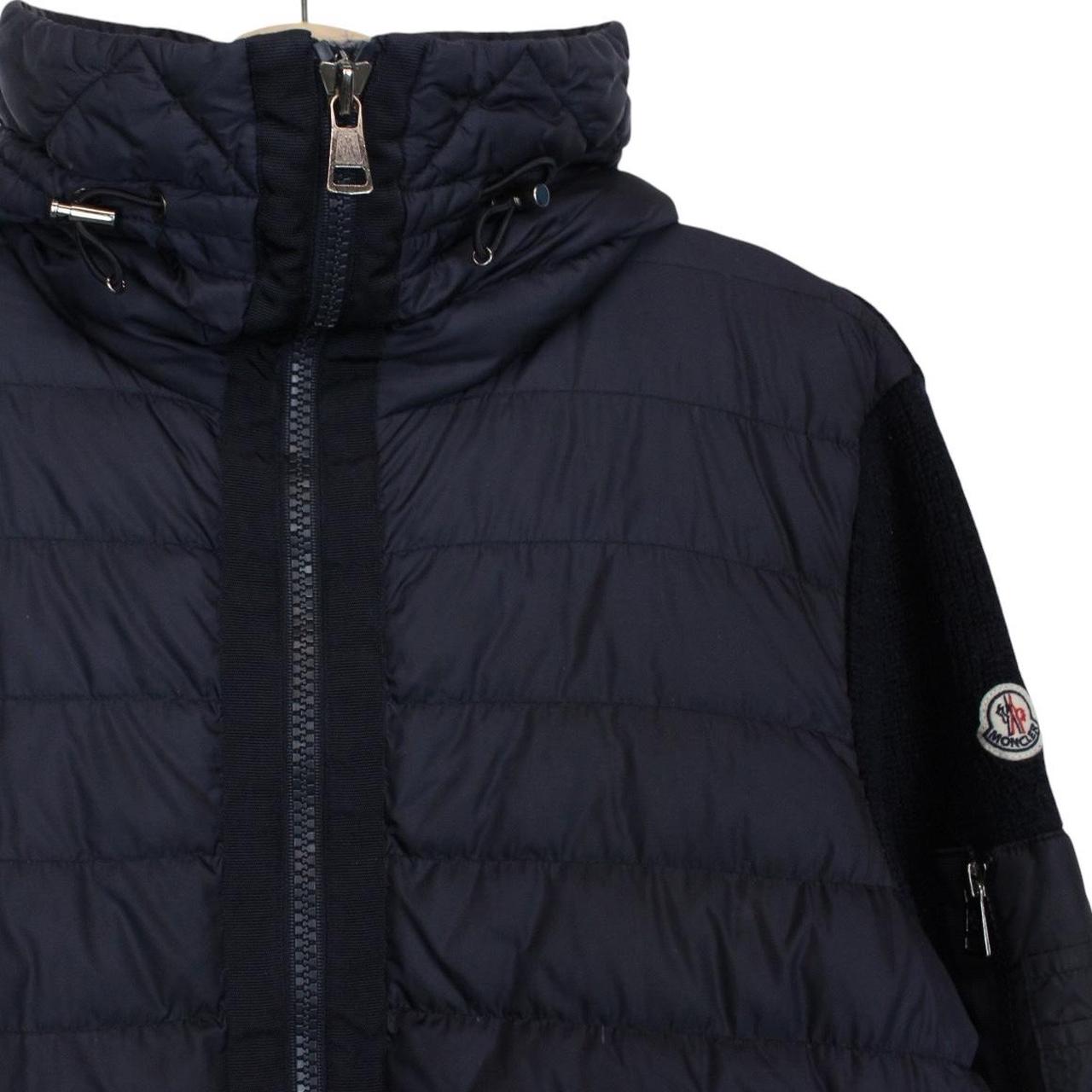 Moncler Navy Blue Full Zip Down Maglione Tricot Cardigan Jacket