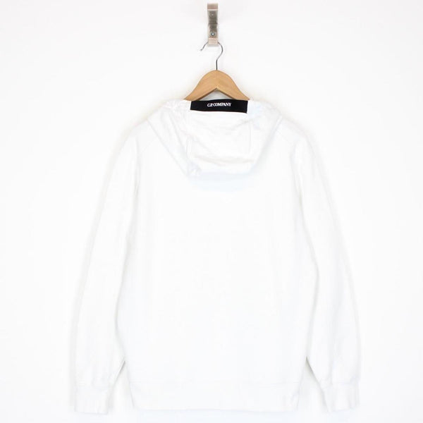 CP Company White Cotton Lens Hoodie Jumper