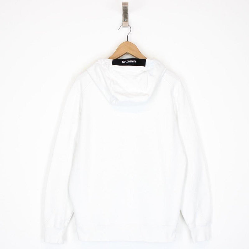 CP Company White Cotton Lens Hoodie Jumper