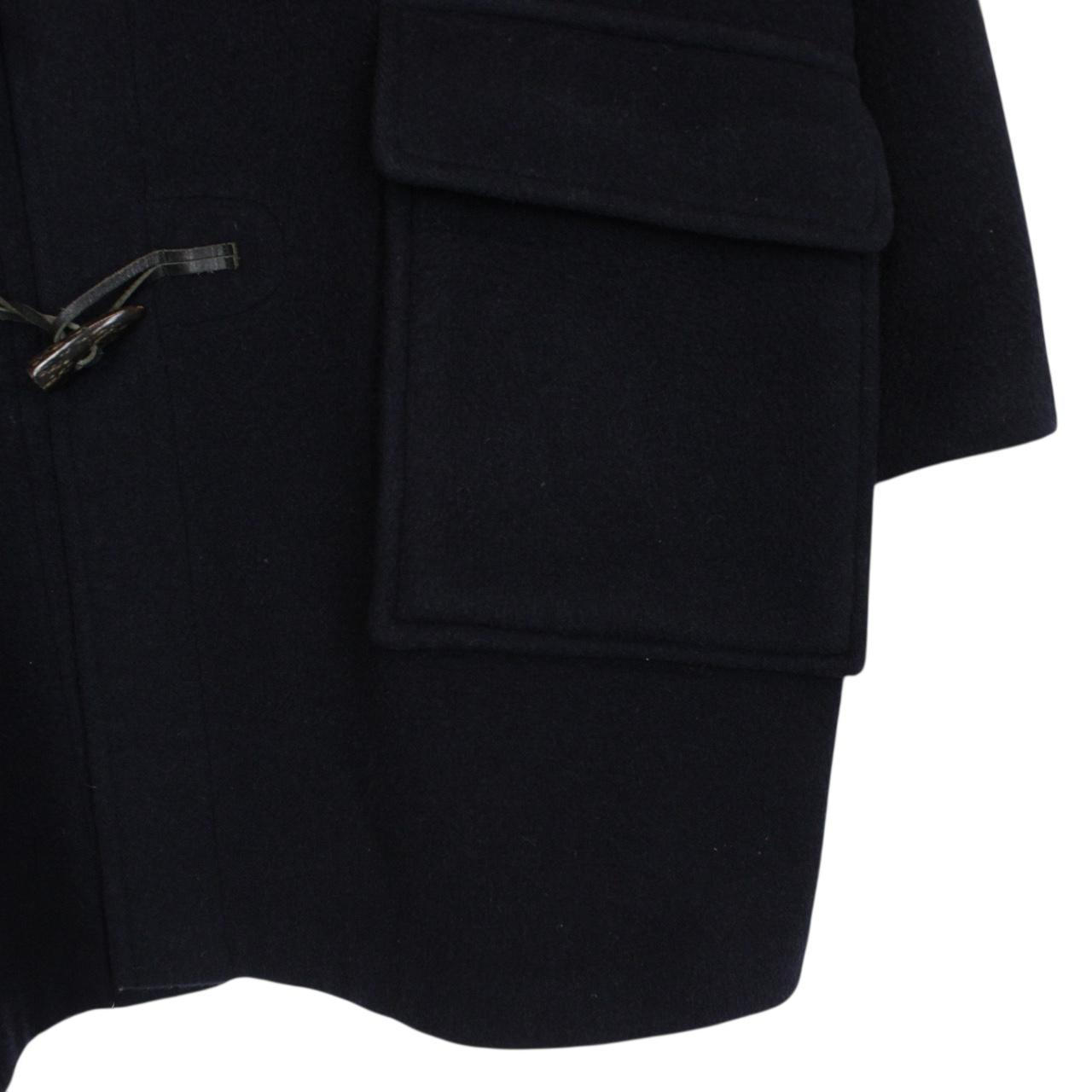 Vintage Burberry London Navy Blue Nova Check Wool Duffle Coat