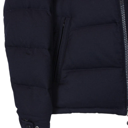 Moncler Montgenevre Navy Blue Full Zip Hooded Wool Down Jacket