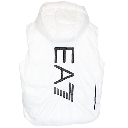 Emporio Armani White Reversible Hooded Down Gilet / Bodywarmer