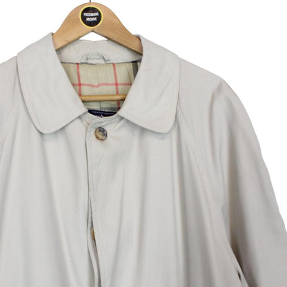 Vintage 90s Burberry Beige Single Breasted Nova Check Trench Coat