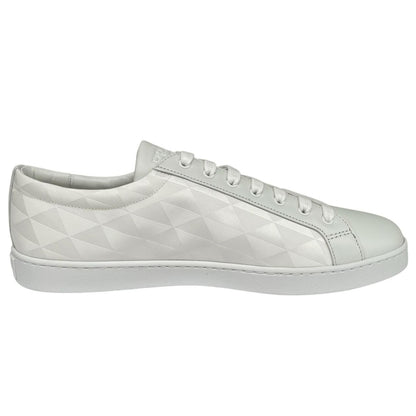 Prada white trainers Re-Nylon and brushed leather with logo detail and dust bags.