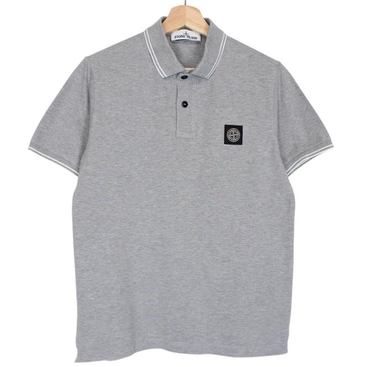 Stone Island Grey Short Sleeve Compass Cotton Polo Shirt