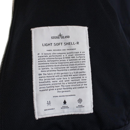 Stone Island SS 2019 Navy Blue Light Soft Shell-R Full Zip Jacket