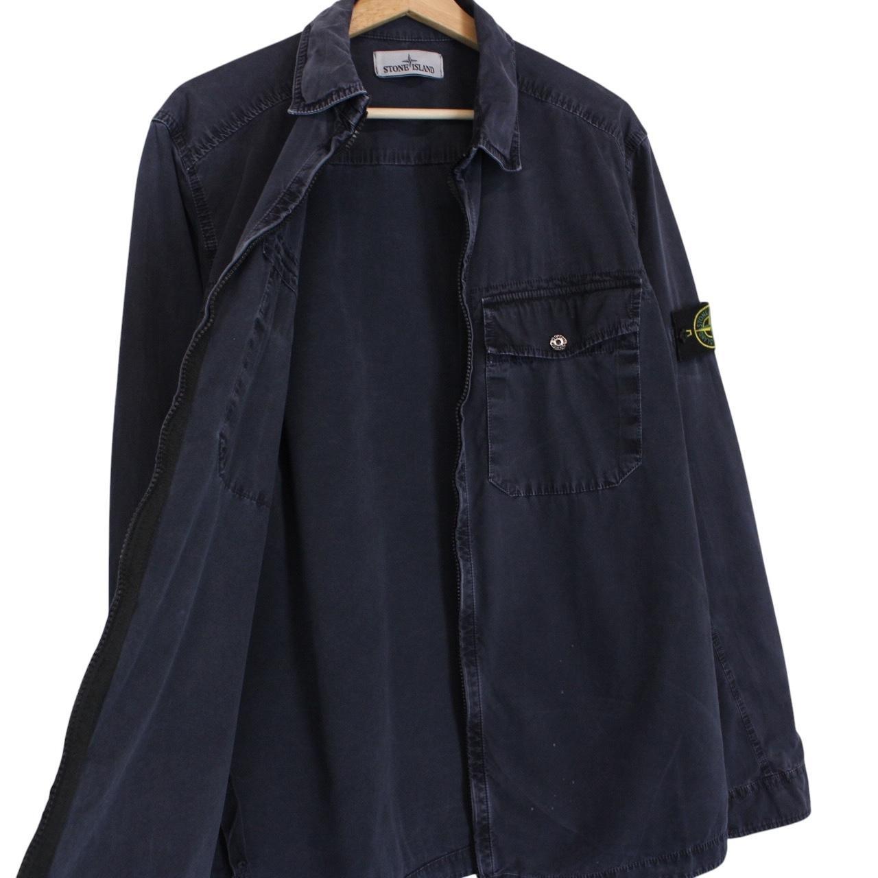 Stone Island AW 2014 Navy Blue Full Zip Cotton Overshirt Jacket
