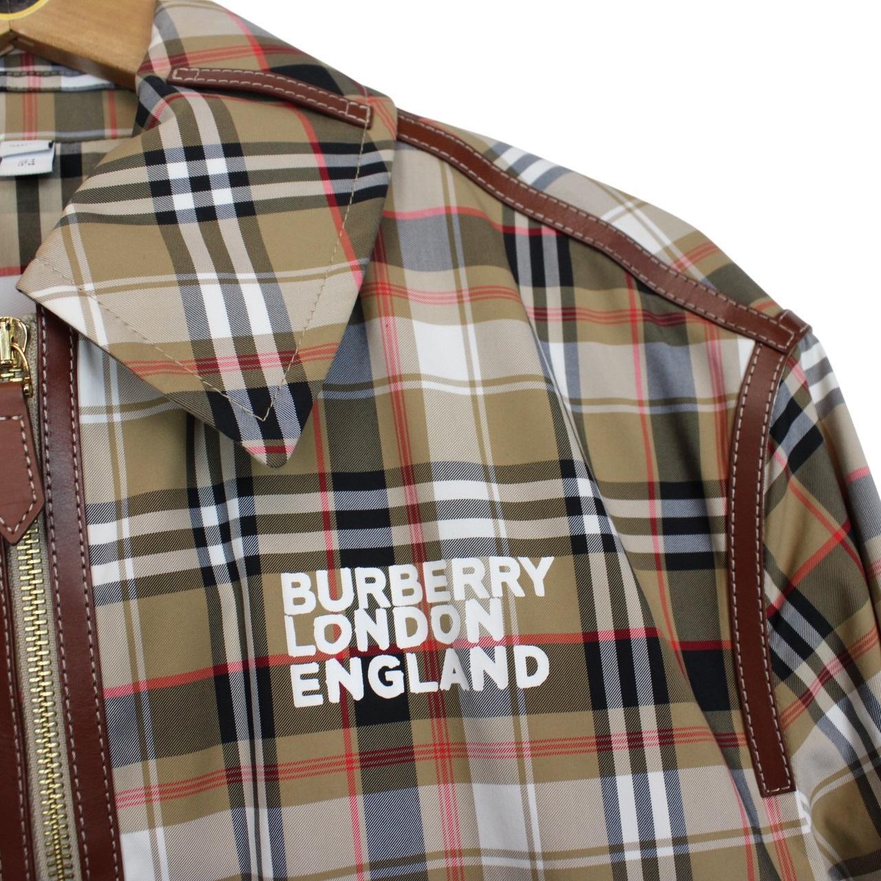 Burberry Love Print Beige Vintage Check Full Zip Harrington Jacket