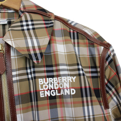 Burberry Love Print Beige Vintage Check Full Zip Harrington Jacket